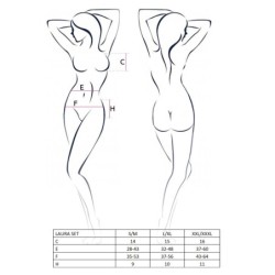 3-osainen Laura Musta Passion setti 40-42 L/XL