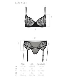 3-delt sæt Leafa Sort Eco Collection Passion 44-46 XXL/3XL