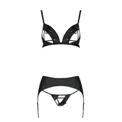 Komplet 3-delni Miley Črna Passion 40-42 L/XL