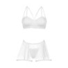 Ensemble De 3 Pièces Pivoine Blanc Beauty Night Fashion 36-38 S/M