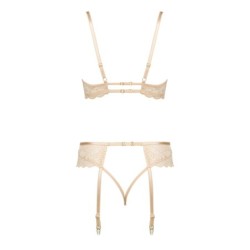 Souprava 3 kusů Rose Nude Beauty Night Fashion 40-42 L/XL