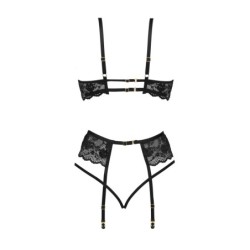 3-teiliges Set Rose Schwarz Beauty Night Fashion 40-42 L/XL