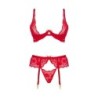 Set de 3 Piese Rose Rojo Beauty Night Fashion 40-42 L/XL