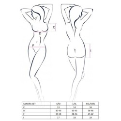 Set di 3 Pezzi Sandra Nero Erotic Line Passion 40-42 L/XL