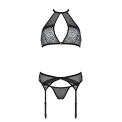 Set di 3 Pezzi Satara Nero Erotic Line Passion 44-46 XXL/3XL