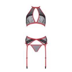 3-delat Set Satara Röd Erotic Line Passion 36-38 S/M