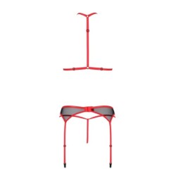 Set di 3 Pezzi Satara Rosso Erotic Line Passion 36-38 S/M