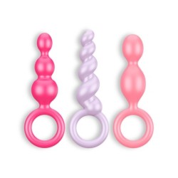 Conjunto De 3 Plugs Anales Booty Call Satisfyer Coloridos