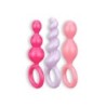 3 spalvų „Satisfyer Booty Call“ analinių kaiščių rinkinys
