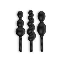 Set med 3 Butt Plugs Booty Call Satisfyer Svarta