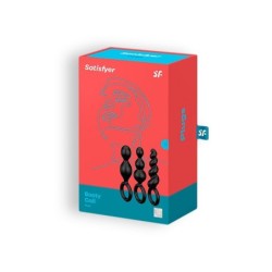 Set med 3 Butt Plugs Booty Call Satisfyer Svarta