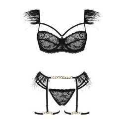 Conjunto De 4 Peças Crystal Preto Beauty Night Fashion 36-38 S/M