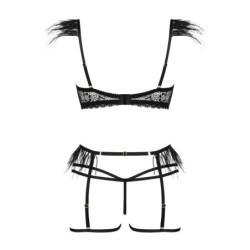 Čtyřdílný set Crystal černý Beauty Night Fashion 40-42 L/XL