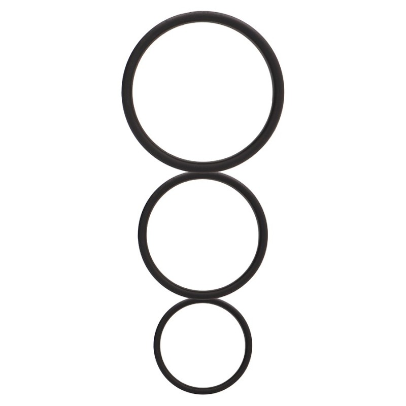 Lame Rõngaste Komplekt Flat Cock Rings Set Mustad Lame Rõngaste Komplekt Flat Cock Rings Set Mustad