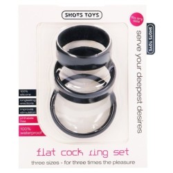 Sada plochých krúžkov na penis Flat Cock Rings Set čierne