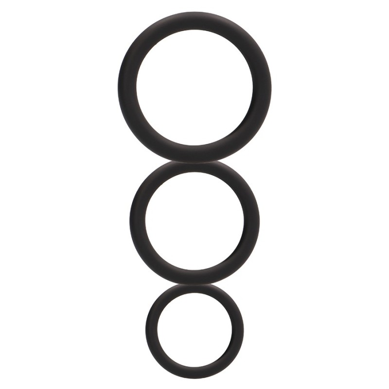 Conjunto De Anillos Para El Pene Round Cock Rings Set Negros