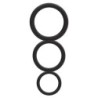 Conjunto De Anillos Para El Pene Round Cock Rings Set Negros