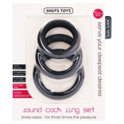 Conjunto De Anillos Para El Pene Round Cock Rings Set Negros