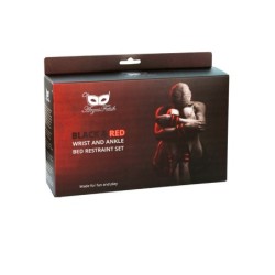 Súprava obmedzení na posteľ Argus Fetish čierna a červená Argus Toys
