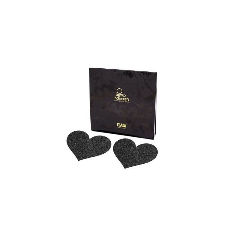 Bijoux - Indiscrets Pensos para Mamilos Flash Coração Preto
