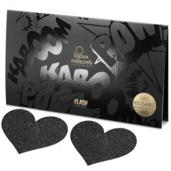 Bijoux - Indiscrets Pensos para Mamilos Flash Coração Preto