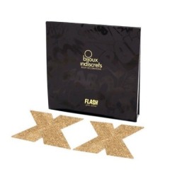 Bijoux - Indiscrets Tepelbedekkers Flash Kruis Goud