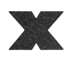 Bijoux - Indiscrets Nálepky na bradavky Flash Kríž Čierna