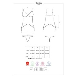 Corset și Chilot Contica Obsessive Negru 36-38 S/M