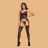 Corset & String Contica Obsessive Zwart 40-42 L/XL