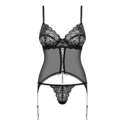Korzet in hlačke Contica Obsessive Črna 40-42 L/XL