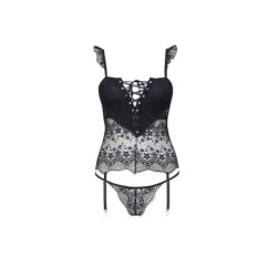 Alena Black Corset & Thong Beauty Night Fashion 36-38 S/M