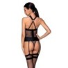 Corsetto E Perizoma Amanda Nero Passion 44-46 XXL/3XL