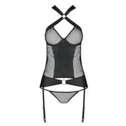 Korsett och Tanga Amanda Svart Passion 44-46 XXL/3XL