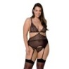 Amberly Zwarte Corset & String Queen Size Passion 48-50 4XL/5XL