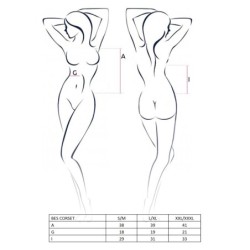 Corset en String Bes Zwart Passion 40-42 L/XL