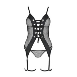 Beth Musta Korsetti ja Stringit Passion 40-42 L/XL