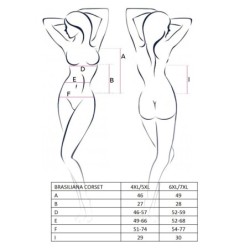 Corset Et String Brésilien Noir Passion 52-54 6XL/7XL