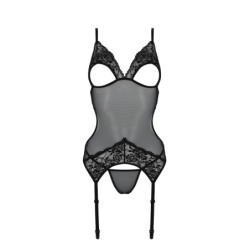 Christa Fűző és Tangája Fekete Erotic Line Passion 44-46 XXL/3XL