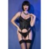 Corset Et String Cr-4623 Chilirose Noir 40 L