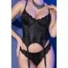 Corset Et String Cr-4623 Chilirose Noir 40 L