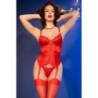 Corset En String Cr-4845 Rood Chilirose 42 XL