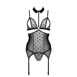 Zwarte Dominica Corset & String Devil Collection Passion 40-42 L/XL