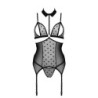 Corset et String Dominica Noir Devil Collection Passion 40-42 L/XL
