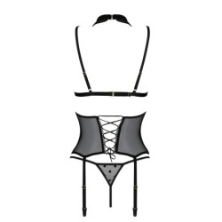 Korsett och Tanga Dominica Svart Devil Collection Passion 40-42 L/XL