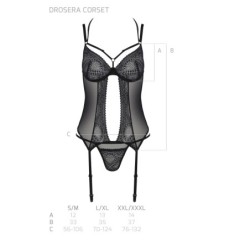 Corset Et String Drosera Noir Eco Collection Passion 40-42 L/XL