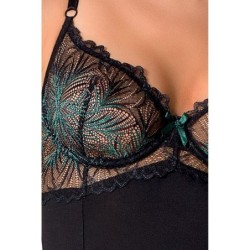 Corset Et String Floris Noir Passion 40-42 L/XL