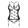Corset e Fio Dental Gianna Preto Beauty Night Fashion 36-38 S/M