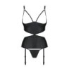 Corset și Tanga Jannies Negru Passion 44-46 XXL/3XL
