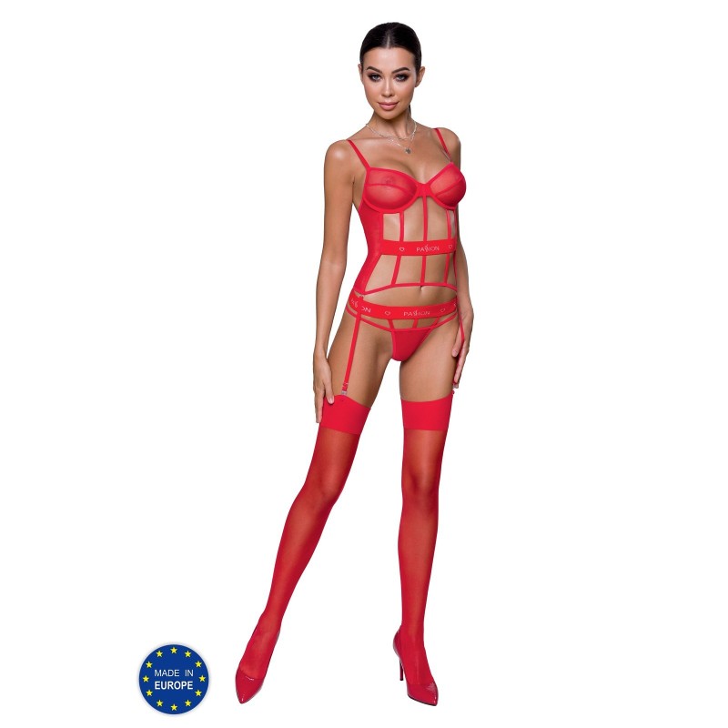 Kyouka Punainen Devil Collection Passion Korsetti ja Stringit 40-42 L/XL