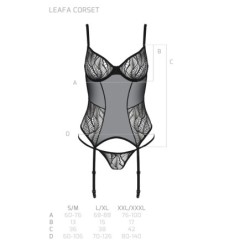 Corset Et String Leafa Noir Eco Collection Passion 40-42 L/XL